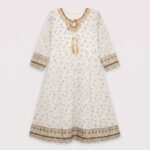 Girls Floral Print Traditional Anarkali Frock Sizes 34, 36, 38