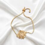 Gold Stainless Steel Crystal Charm Adjustable Bracelets (Multiple Designs)