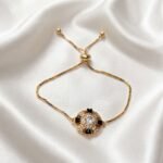 Gold Stainless Steel Crystal Charm Adjustable Bracelets (Multiple Designs) - Image 10