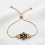 Gold Stainless Steel Crystal Charm Adjustable Bracelets (Multiple Designs) - Image 8
