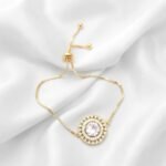 Gold Stainless Steel Crystal Charm Adjustable Bracelets (Multiple Designs) - Image 7