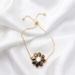 Gold Stainless Steel Crystal Charm Adjustable Bracelets (Multiple Designs) - Image 19