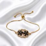 Gold Stainless Steel Crystal Charm Adjustable Bracelets (Multiple Designs) - Image 5