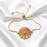 Gold Stainless Steel Crystal Charm Adjustable Bracelets (Multiple Designs) - Image 4