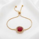 Gold Stainless Steel Crystal Charm Adjustable Bracelets (Multiple Designs) - Image 17