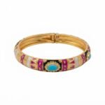 Gold Stainless Steel Multicolor Enamel Meenakari Bangle Bracelet - Image 10