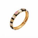 Gold Stainless Steel Multicolor Enamel Meenakari Bangle Bracelet - Image 9