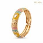 Gold Stainless Steel Multicolor Enamel Meenakari Bangle Bracelet - Image 4
