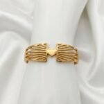 Gold Stainless Steel Filigree Swirl Crystal Cuff Bangle (Assorted Styles) - Image 12