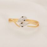 Gold Stainless Steel Interlocking C Floral Crystal Bangle Bracelets (Multiple Designs) - Image 15