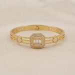 Gold Stainless Steel Interlocking C Floral Crystal Bangle Bracelets (Multiple Designs) - Image 16
