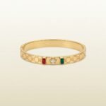 Gold Stainless Steel Interlocking C Floral Crystal Bangle Bracelets (Multiple Designs) - Image 20