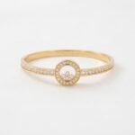 Gold Stainless Steel Interlocking C Floral Crystal Bangle Bracelets (Multiple Designs) - Image 27