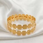 Gold Stainless Steel Interlocking C Floral Crystal Bangle Bracelets (Multiple Designs) - Image 35