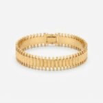 Gold Stainless Steel Interlocking C Floral Crystal Bangle Bracelets (Multiple Designs) - Image 8