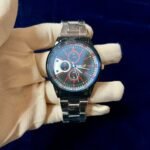 Men Sports Chronograph Tow Color Steel Chain