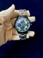 Men Sports Chronograph Tow Color Steel Chain - Image 2