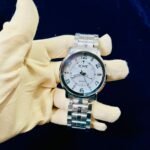 Men Classic Watch White Dial Steel Chain