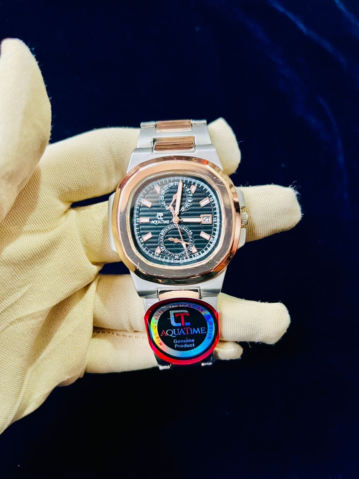 WhatsApp-Image-2025-12-22-at-9.06.20-PM.jpeg Men Chronograph Watch Black Dial Rose Gold Case - Image 1