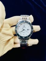 Men Sports Watch White Dial Steel Chain