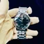 Men Sports Watch Black Dial Steel Chain