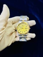 Men Premium Watch Yellow Dial Steel Chain