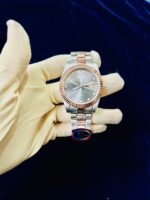 Men Elegant Watch Grey Dial Rose Gold Bezel