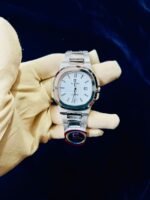 Men Formal Watch White Dial Steel Chain
