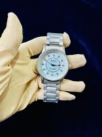 Men Classic Watch White Dial Steel Chain