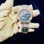 Men Stylish Watch Black Dial Rose Gold Case